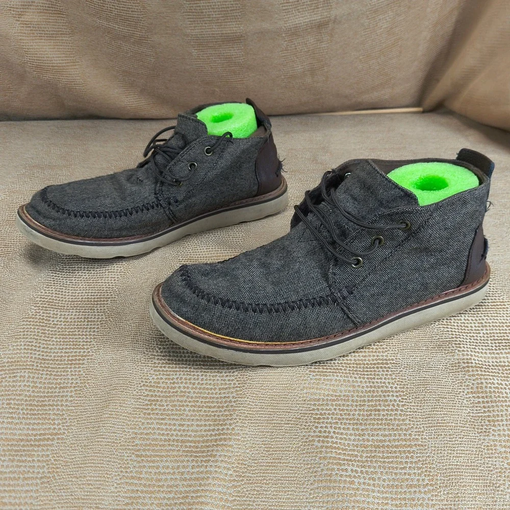TOMS Paseo Mid Mens 11.5‎ Charcoal Grey Canvas Chukka Boots 10010816 - Picture 3 of 13